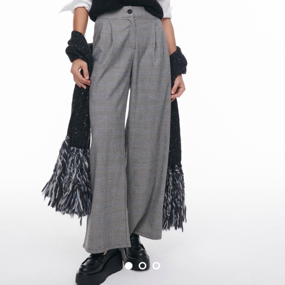 Anthropologie ‘Amadi’ pleated wide-leg plaid pants